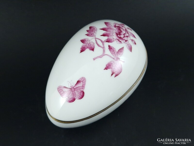 Herend pink Victoria patterned egg bonbonier
