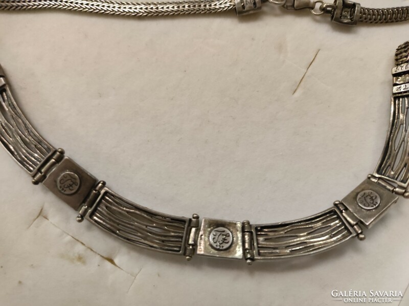 Izraeli ezüst nyaklánc-nyakék türkiz kővel