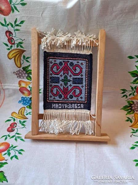 Azerbaijani mini carpet in a souvenir frame