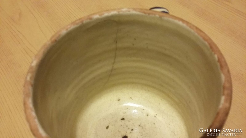 Old damaged corundum ceramic mug, matte barley