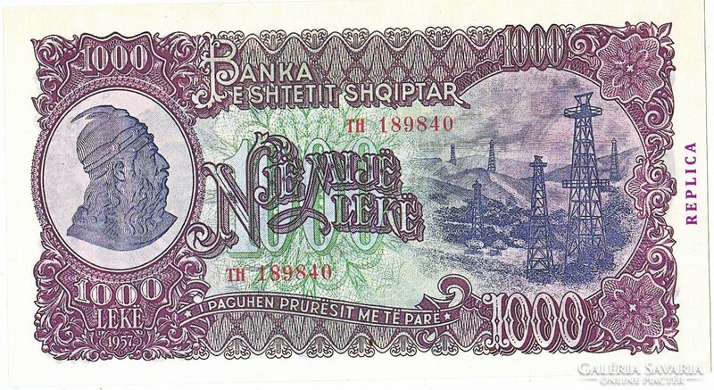 Albánia 1000 lek 1957 REPLIKA UNC