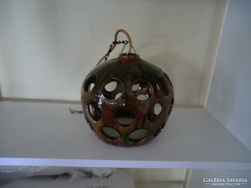 Art deco ceramic lampshade with holes, diameter 23 cm, height 18 cm