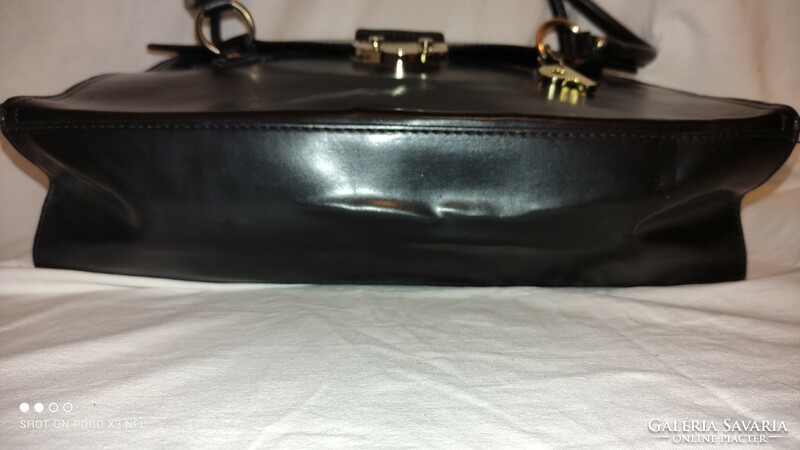 ÁRESÉS!!!! Vintage PICARD női táska fekete fényes bőr