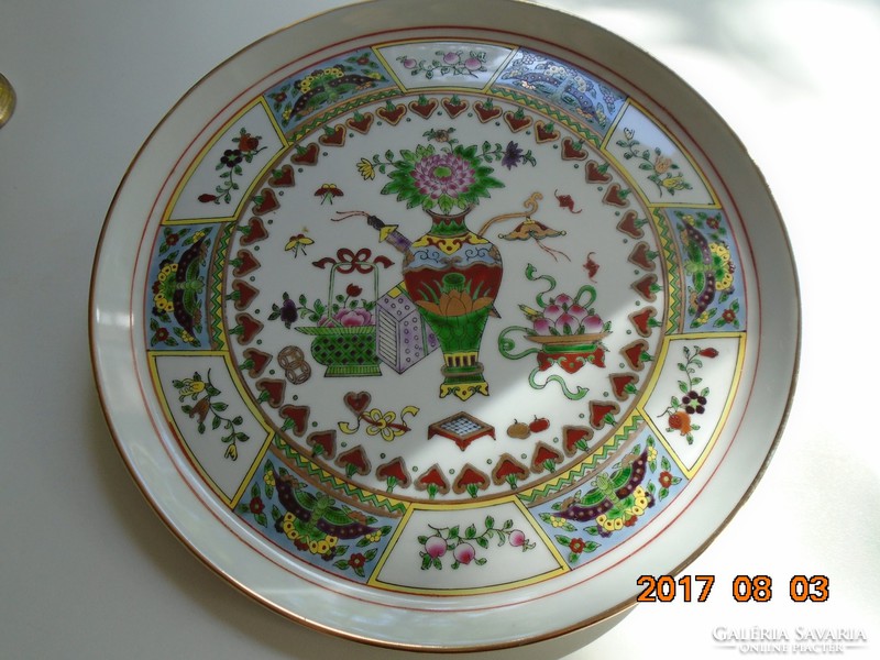 -50% Fair! Jingdezhen hand-painted tray with butterfly, fruit, flower patterns - 25.5 cm