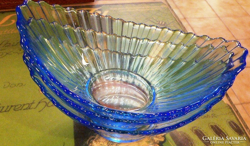 Blue glass bowls