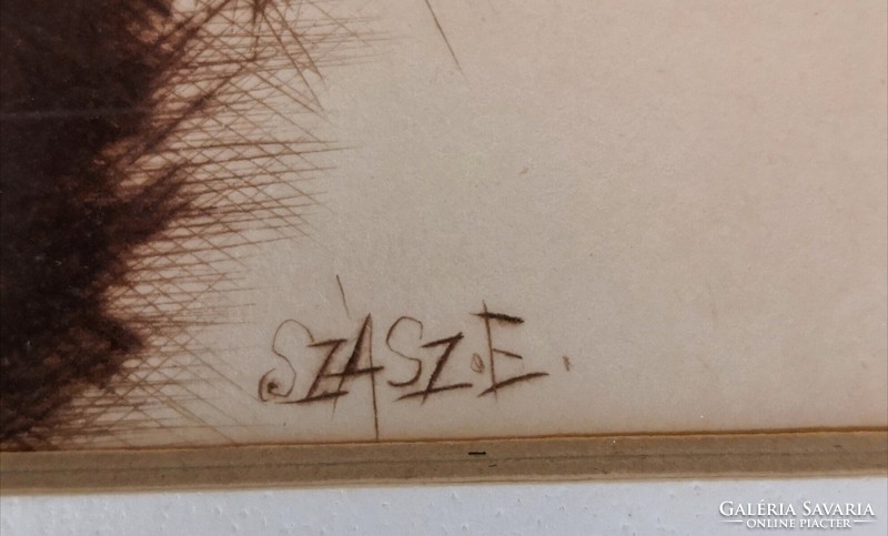 Fk/243 - Saxon endre - child's head - etching
