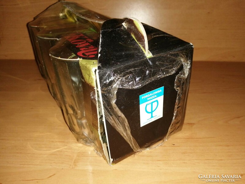 Kővár üveg pohár készlet eredeti dobozában Salgótarjáni öblösüveggyár AMFORA-ÜVÉRT (b)