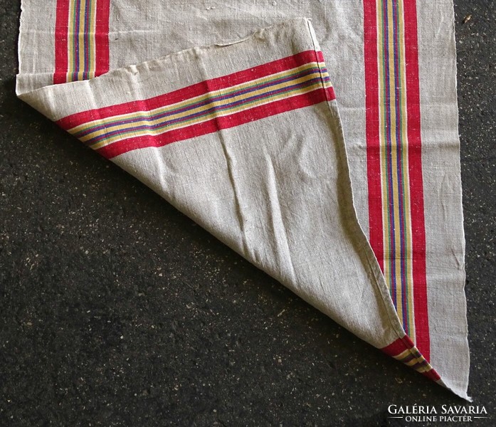 1L333 old striped pattern linen material 58 x 510 cm