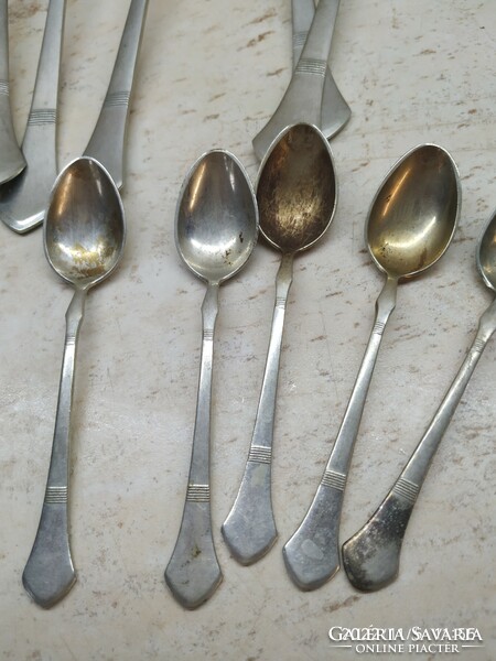 Retro marked alpaca cutlery 21 pcs for sale! Spoon 6 pcs, coffee 5 pcs, tea 5 pcs, fork 5 pcs