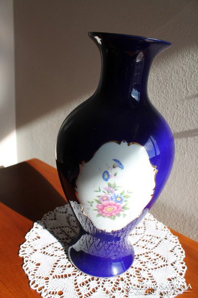 Hollóházi kobaltkék váza eladó