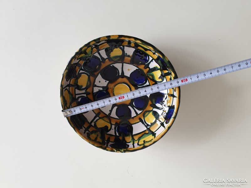 Régi retro iparművész kerámia falitányér tányér fali tál Szombath Zsuzsa falidísz vagy kínáló