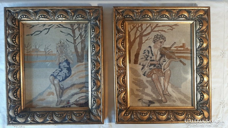 Pair of tapestry pictures