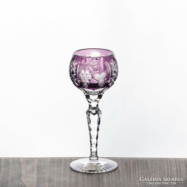35-piece lip crystal marsala purple hand-cut flawless (new) glass set