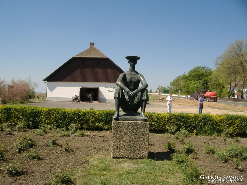 Árpád Somogyi: shepherd boy statue, 24 cm