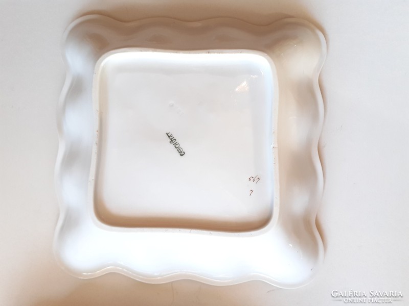 Old Art Nouveau white porcelain protected rectangular serving bowl tray 3 pcs