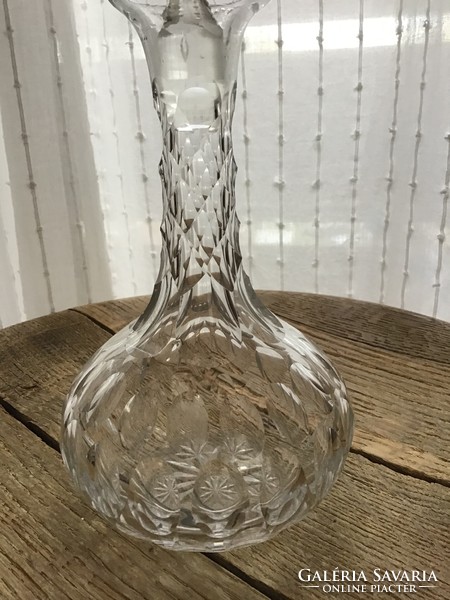 Antique crystal glass liquor bottle