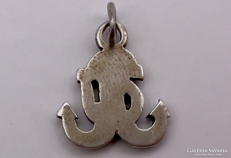 Anchor/sailor motif silver pendant