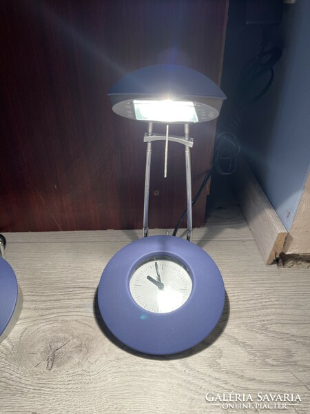Belgian massive table/bedside lamps. Adjustable height, tiltable head, built-in clock.