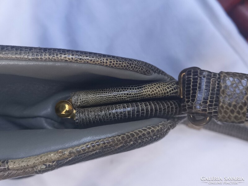 Art deco/ vintage / midcentury női taska/retikül/kigyóbőr taska, extrem ritka gyönyörű darab