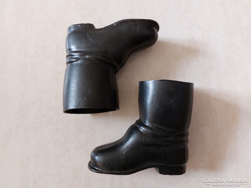 Retro Santa Claus boots pair plastic black gift box