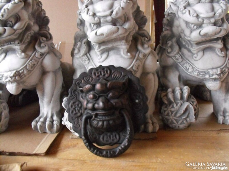 Rare Chinese foo dog gate or door knocker iron also good for cast iron or crate ears