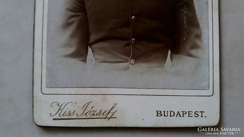 Antique soldier photo by photographer József kiss, Budapest studio male photo