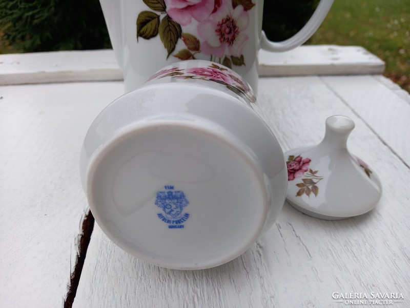 Alföldi porcelain_ pink coffee pot with sugar holder