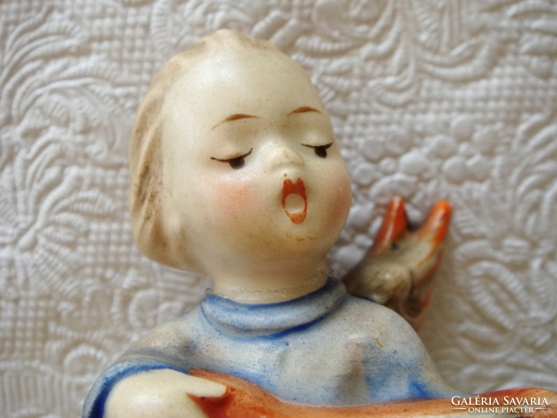 Régi Hummel Goebel porcelán kis angyal gyertyatartó 6 cm