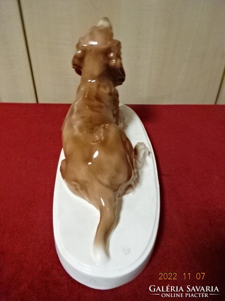 Granite porcelain dog figure. Base size: 36.5 x 13.5 cm. He has! Jokai.