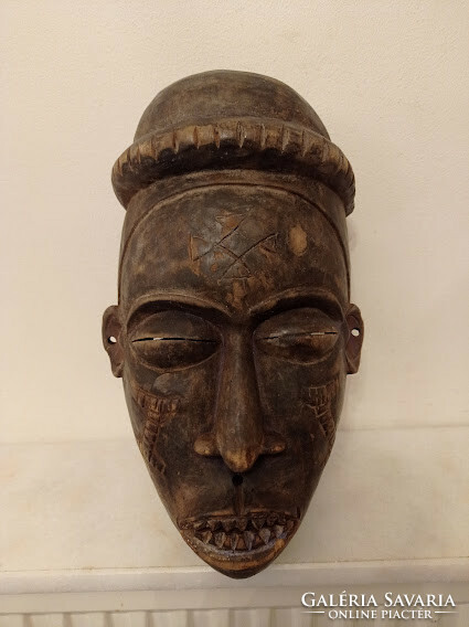 African mask Chokwe ethnic group Angola antique wooden mask 365 drum 35 4693