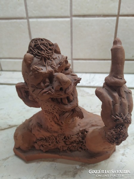 Ceramic figure for sale! Seller! Grotesque male bust