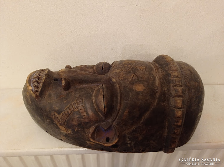 African mask Chokwe ethnic group Angola antique wooden mask 365 drum 35 4693