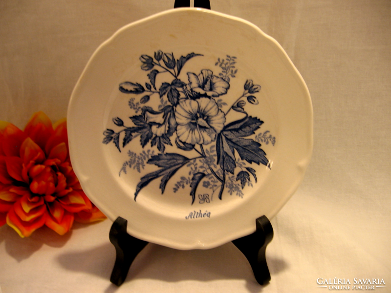Gien france botanical plate with altha-mallow