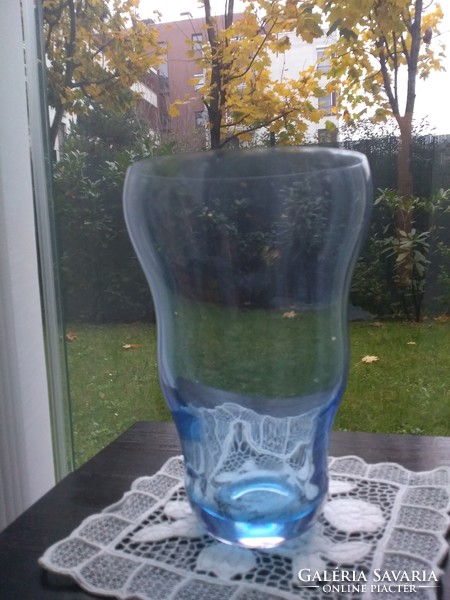 Ritka Bohemia kék crystalex váza