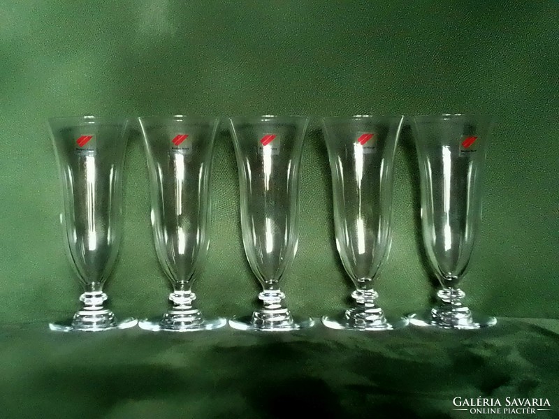 Set of 4 Italian stemmed champagne glass glasses Bormioli Rocco Italy sticker flawless + 1 gift