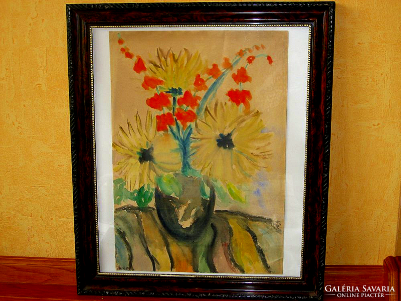 Virág csendélet - Ubrizsy Gábor akvarell