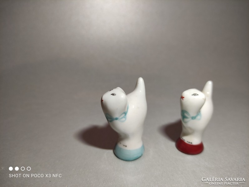 Hollóházi porcelán mini cica csikk elnyomó macska darabáron