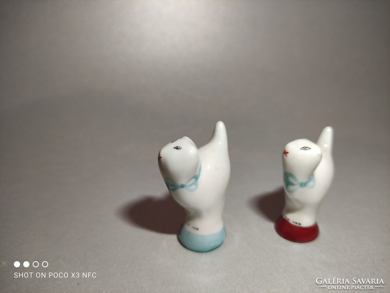 Hollóházi porcelán mini cica csikk elnyomó macska darabáron csak a  kék elérhető már