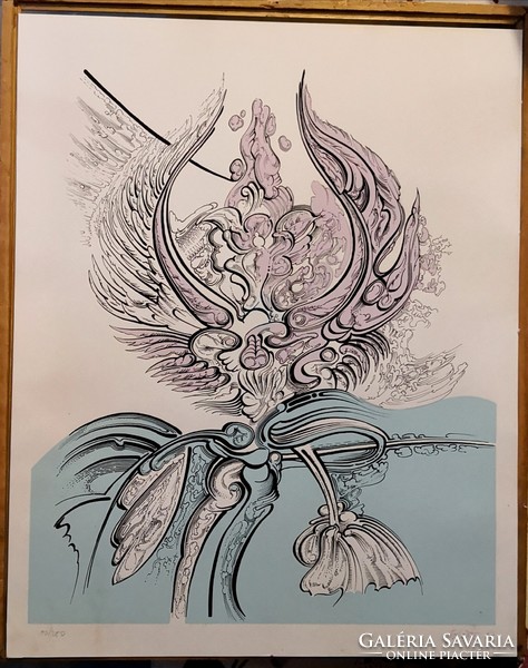 Fk/254 - frisette (?) Signó - floral world (90/250) - lithography/offset print