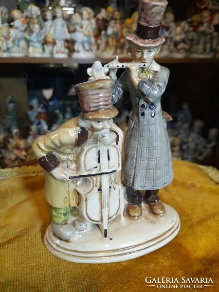 German, Germany Grafenthal hand-painted musician couple porcelain figure. 15.5 Cm.
