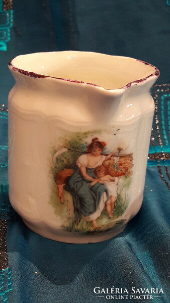 Old art nouveau scene porcelain spout (3163)