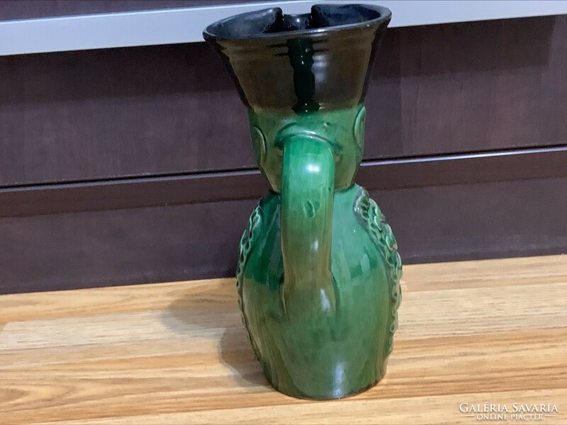 Retro green miska jug, 20 cm,