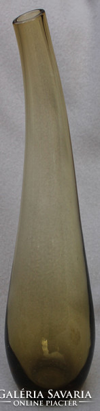 Glass vase with slanted neck