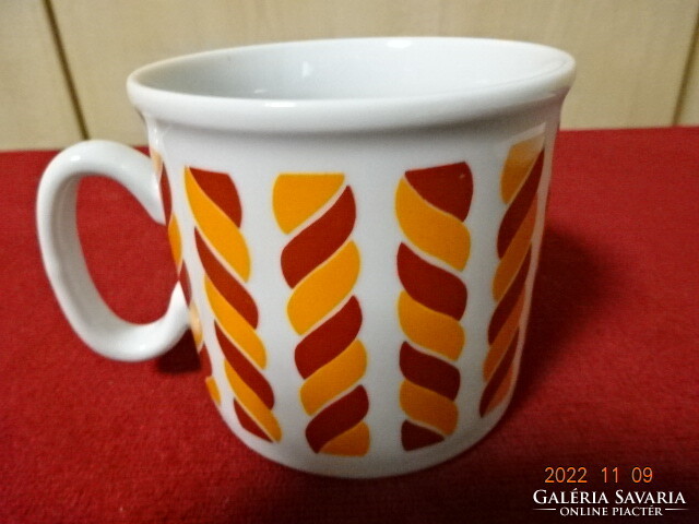 Zsolnay porcelain mug with a brown-yellow pattern. He has! Jokai.