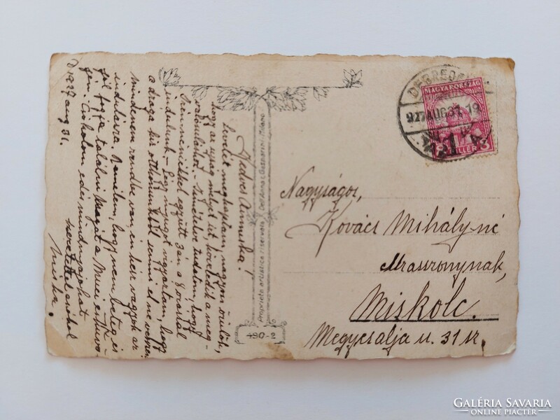 Régi képeslap 1927 Anna & Gasparini Mauzan művészeti levelezőlap hölgy