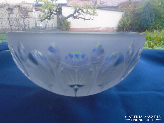 Dreamy French Lalique? Lead crystal centerpiece serving bowl acid etched 2.190 grams