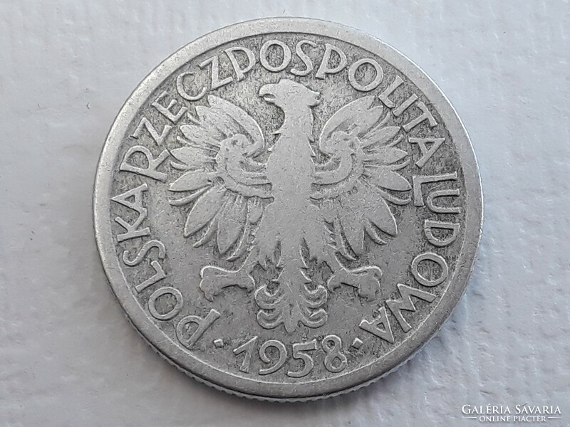 Lengyelország 2 Zloty 1958 érme - Lengyel Alu 2 Zlote, ZL 1958 külföldi pénzérme