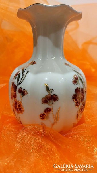Zsolnay porcelán váza,kézzel festett