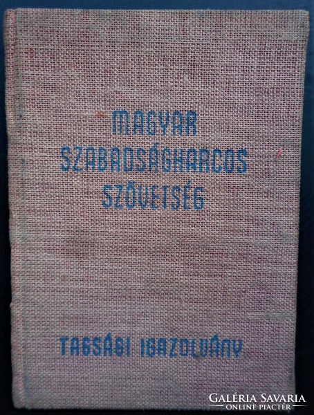 Membership book of the Hungarian Freedom Fighters Association (Székesfehérvár)