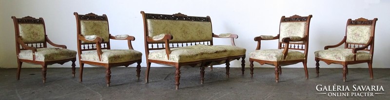 1L443 old five-piece pewter sofa lounge set